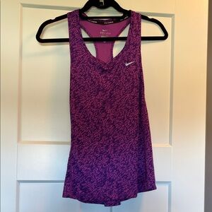 Nike Purple Printed Dri-FIT Racerback Tank